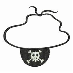 beginner-friendly skull machine embroidery pattern - Pirate Eye Patch for reusable tote bags
