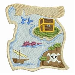 map detailed machine digital embroidery - Pirate Map perfect for cute baby onesies