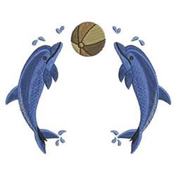 dolphin detailed machine embroidery - Playing Dolphins perfect for Room Decor