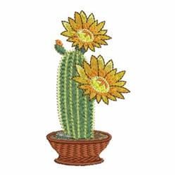 Potted Cactus - 4x4 cactu detailed machine embroidery design for patchwork quilt blocks