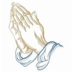 hand detailed machine embroidery - Praying Hands perfect for patchwork quilt blocks