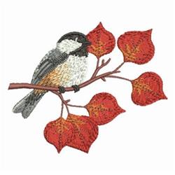 Pretty Chickadee - 4x4 bird detailed machine embroidery design for Home Textiles