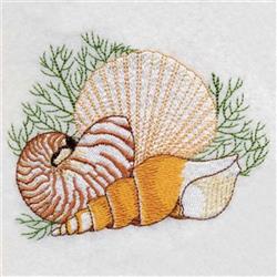 Pretty Seashells - 4x4 starfish detailed embroidery design for festive table runners