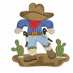 detailed tree machine embroidery pattern - Quick Draw Cowboy for reusable tote bags