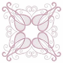 Quilt Block - 4x4 heart beginner-friendly embroidery design for Wedding Napkins