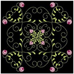 beginner-friendly rose machine embroidery pattern - Quilt Square for reusable tote bags