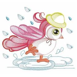 Rain Bird - 4x4 bird beginner-friendly machine embroidery design for cute baby onesies