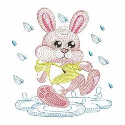 bunny rabbit beginner-friendly machine embroidery - Rain Bunny for Nursery Decor