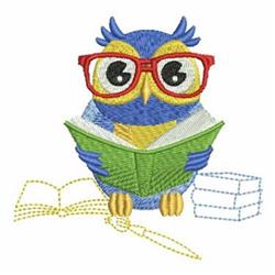 Reading Owl - 4x4 owl detailed machine embroidery design perfect for cute baby onesies