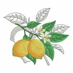 Realistic Lemons - 4x4 leaf detailed machine embroidery design for reusable tote bags