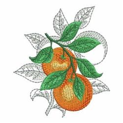 Realistic Oranges - 4x4 orange detailed embroidery design for kitchen tea towels