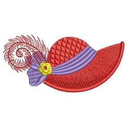 Red Hat & Feather - 4x4 rose beginner-friendly embroidery design for decorative pillow covers
