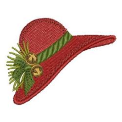 Colorful red hat with a wide brim, adorned with a green ribbon and floral accents for spring celebrations.