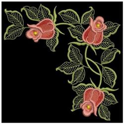 rose detailed machine digital embroidery - Red Roses perfect for patchwork quilt blocks