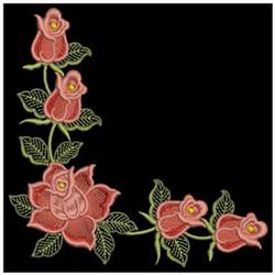 Red Roses - 4x4 rose detailed machine embroidery design perfect for kitchen tea towels