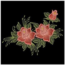 Red Roses - 4x4 rose detailed machine embroidery design for patchwork quilt blocks