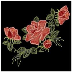 Red Roses - 4x4 rose detailed machine embroidery design perfect for holiday gift bags