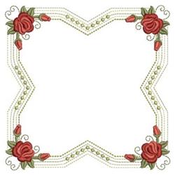 rose beginner-friendly machine embroidery - Red Roses Frame for Quilt Borders