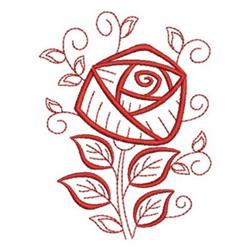 rose redwork machine embroidery - Redwork Abstract Rose perfect for reusable tote bags