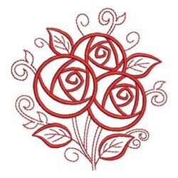 rose redwork machine embroidery - Redwork Abstract Roses perfect for kitchen tea towels