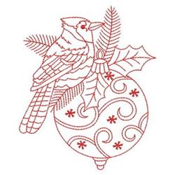 Redwork Bird - 4x4 bird redwork machine embroidery design for decorative pillow covers