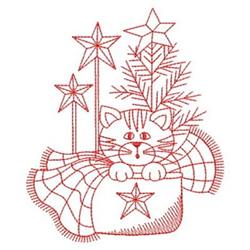 kitten redwork machine embroidery - Redwork Blanket Kitty for decorative wall hangings