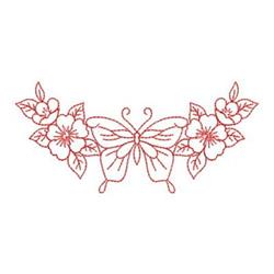 quick stitch spring butterfly redwork machine embroidery pattern - Redwork Butterfly Border for reusable tote bags