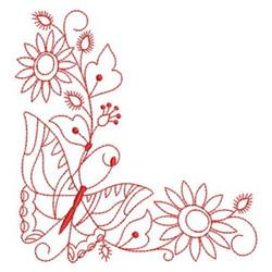 butterfly redwork machine embroidery - Redwork Butterfly Corner for Gift Wrapping