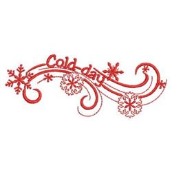beginner-friendly winter snowflake redwork machine embroidery pattern - Redwork Cold Day for decorative pillow covers