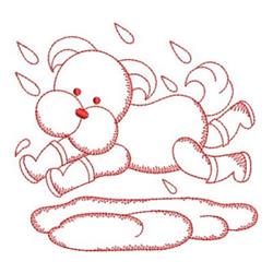 puppy dog redwork machine embroidery - Redwork Dog & Rain for decorative pillow covers