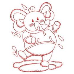 quick stitch rain redwork machine embroidery pattern - Redwork Elephant & Rain for kitchen tea towels
