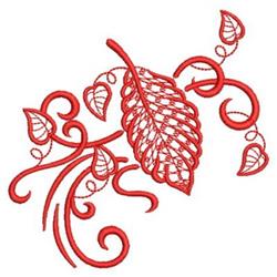 beginner-friendly autumn leaf redwork machine embroidery pattern - Redwork Falling Leaves for reusable tote bags