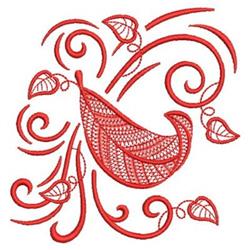 Redwork Falling Leaves - 4x4 leaf redwork embroidery design for patchwork quilt blocks