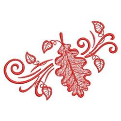 Redwork Falling Leaves - 4x4 leaf redwork embroidery design for patchwork quilt blocks