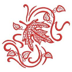 beginner-friendly autumn leaf redwork machine embroidery pattern - Redwork Falling Leaves for reusable tote bags