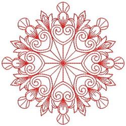 Redwork Fancy Block - 4x4 block redwork embroidery design for patchwork quilt blocks