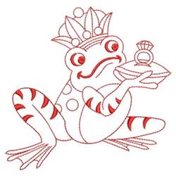 fairy redwork machine embroidery - Redwork Frog Prince perfect for reusable tote bags