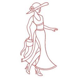 lady redwork machine digital embroidery - Redwork Hat Lady perfect for Gift Wraps