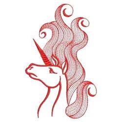 unicorn redwork machine embroidery - Redwork Head Unicorn for decorative wall hangings