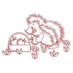 quick stitch hedgehog redwork machine embroidery pattern - Redwork Hedgehog for Nursery Pillows