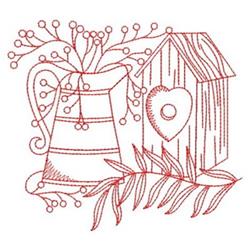 Redwork Home - 4x4 home redwork machine embroidery design for decorative pillow covers