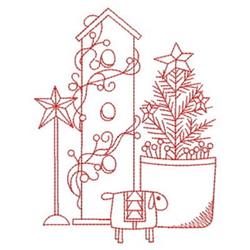 tree redwork machine embroidery - Redwork Home & Tree perfect for kitchen tea towels