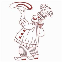 quick stitch chef redwork machine embroidery pattern - Redwork Pizza Chef for kitchen aprons