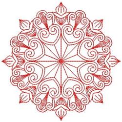 Redwork Quilt Circle - 4x4 circle redwork embroidery design for decorative pillow covers