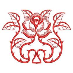 rose redwork machine digital embroidery - Redwork Rose Bloom perfect for kitchen aprons
