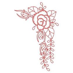 rose redwork machine embroidery - Redwork Rose Border for decorative pillow covers