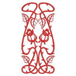 beginner-friendly rose redwork machine embroidery pattern - Redwork Rose for reusable tote bags