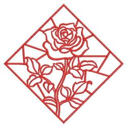 Redwork Rose - 4x4 rose redwork machine embroidery design for decorative pillow covers