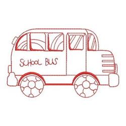 school redwork machine embroidery - Redwork School Bus perfect for reusable tote bags
