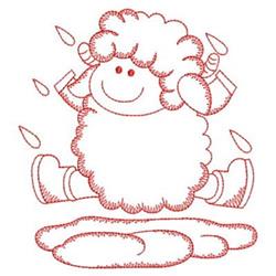 quick stitch rain redwork machine embroidery pattern - Redwork Sheep & Rain for Greeting Cards